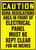 Caution - Osha Regulations Area In Front Electrical Panel Must Be Kept Clear For 48 Inches - Aluma-Lite - 14'' X 10''