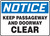 Notice - Keep Passageway And Doorway Clear - Dura-Plastic - 10'' X 14''