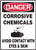 Danger - Corrosive Chemicals Avoid Contact With Eyes & Skin (W/Graphic) - Adhesive Vinyl - 14'' X 10''