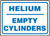 Helium Empty Cylinders - Plastic - 10'' X 14''