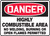 Danger - Highly Combustible Area No Welding, Burning Or Open Flames Permitted - .040 Aluminum - 10'' X 14''