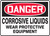 Danger - Corrosive Liquids Wear Protective Equipment - Adhesive Vinyl - 10'' X 14''