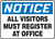 All Visitors Must Register at Office Sign MADM882XT