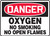 Danger - Oxygen No Smoking No Open Flames - Adhesive Vinyl - 7'' X 10''