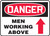 Danger - Men Working Above (Arrow) - Adhesive Dura-Vinyl - 14'' X 20''