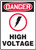 Danger - High Voltage (W/Graphic) - .040 Aluminum - 14'' X 10'' 1