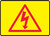 High Voltage Symbol 
(Red On Yellow) - Adhesive Vinyl - 7'' X 10''