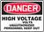 Danger - High Voltage ___ Volts Unauthorized Personnel Keep Out - Adhesive Vinyl - 10'' X 14''