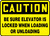 Caution - Be Sure Elevator Is Locked When Loading Or Unloading