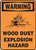 Warning - Warning Wood Dust Explosion Hazard W/Graphic - Plastic - 14'' X 10''