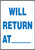 Will Return At ___ - Aluma-Lite - 14'' X 10''