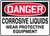 Danger - Corrosive Liquids Wear Protective Equipment - Adhesive Dura-Vinyl - 10'' X 14''