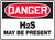 danger H2S May be Present Sign MCHL038XP