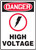Danger - High Voltage (W/Graphic) - Plastic - 10'' X 7''