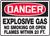Danger - Explosive Gas No Smoking Or Open Flames Within 20 Ft. - Plastic - 10'' X 14''