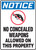 Notice - No Concealed Weapons Allowed On This Property (W/Graphic). - Adhesive Vinyl - 14'' X 10''