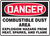 Danger - Danger Combustible Dust Area Explosion Hazard From Heat, Sparks And Flame - Plastic - 7'' X 10''