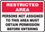 Restricted Area Sign MADM915 Restricted Area Sign MADM915
