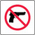 No Handgun Pictorial (Complies With Kansas Conceal/Carry Law) - Plastic - 10'' X 10''