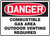 Danger - Danger Combustible Gas Area Outdoor Venting Required - Accu-Shield - 7'' X 10''