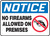 Notice - No Firearms Allowed On Premises (W/Graphic) - Re-Plastic - 5'' X 7''