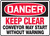 Danger - Keep Clear Conveyor May Start Without Warning