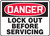 Danger - Lock Out Before Servicing - Aluma-Lite - 10'' X 14''