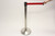 Blockade Retractable Belt Tape Barrier- Brushed Steel Post with Red Belt Tape (Indoor)