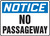 Notice - No Passageway