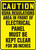 Caution - Osha Regulations Area In Front Electrical Panel Must Be Kept Clear For 36 Inches - Dura-Fiberglass - 14'' X 10''