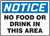 Notice - No Food Or Drink In This Area - Accu-Shield - 7'' X 10''