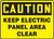 Caution - Keep Electric Panel Area Clear - .040 Aluminum - 10'' X 14''