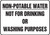 Non-Potable Water Not For Drinking Or Washing Purposes - .040 Aluminum - 10'' X 14'' Non-Potable Water Not For Drinking Or Washing Purposes - .040 Aluminum - 10'' X 14''
