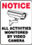 All Activities Monitored By Video Camera (W/Graphic) - Adhesive Vinyl - 10'' X 7''