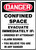 Danger - Confined Space Evacuate Immediately If: Ordered By Attendant Alarm Sounds You Believe You Are In Any Danger - Aluma-Lite - 14'' X 10''