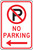 No Parking Sign with Left Arrow