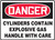 Danger - Cylinders Contain Explosive Gas Handle With Care - Re-Plastic - 7'' X 10''