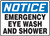 Notice - Emergency Eye Wash And Shower - Adhesive Vinyl - 10'' X 14''