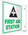 First Aid Station - 90D 8" x 8" - Safety Panel - Projection Sign