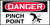 OSHA Danger Equipment Safety Label: Pinch Point