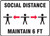 Social Distance Maintain 6 FT - 3 People - Safety Sign