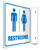 Restrooms- 90D 8" x 8" - Safety Panel - Projection Sign Restrooms- 90D 8" x 8" - Safety Panel - Projection Sign