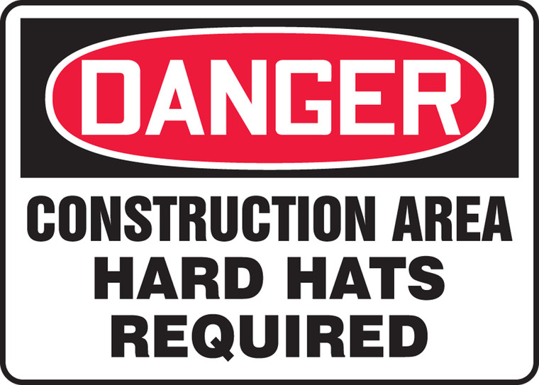 Danger - Construction Area Hard Hats Required