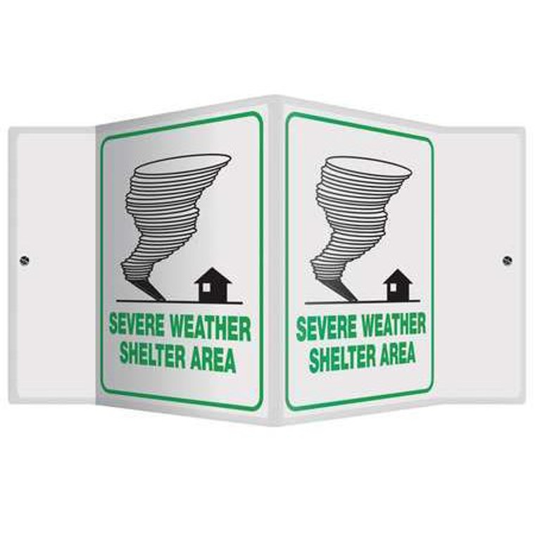 Severe Weather Shelter Emergency - 3D 6" x 5" - Safety Panel - Projection Sign