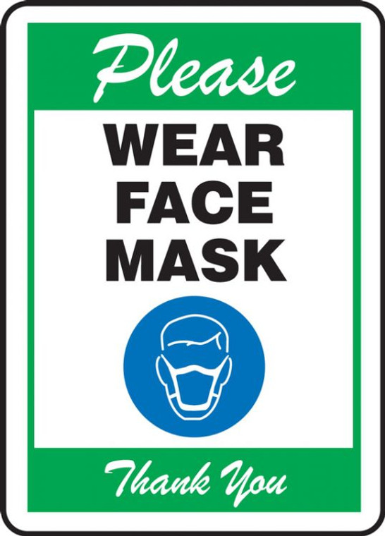 Please Wear Face Mask - Green - Safety Sign