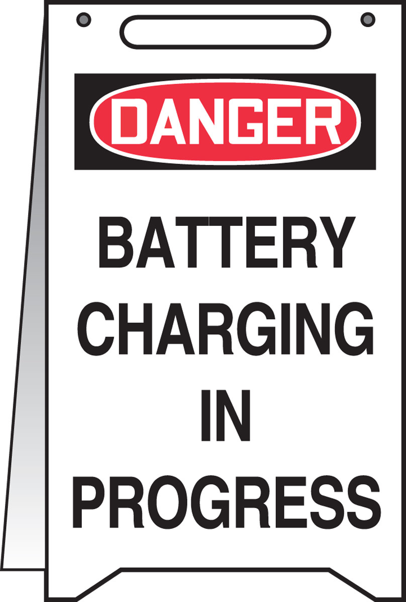 Danger Battery Charging In Progress - First Aid and Safety Online