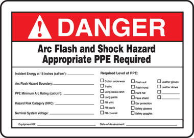 Danger Arc Flash And Shock Hazard Appropriate Ppe Required Incident