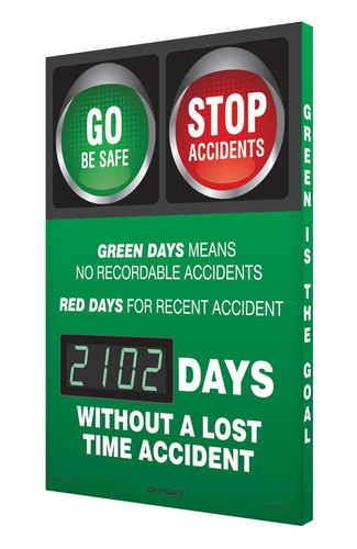 Days Safe Tracker Digi Day 3 Electronic Safety Scoreboard Accuform SCK102