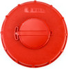 IBC  6" cap with 2" NPT vented plug,  UN Rated 31HA1 with gasket, Red tamperproof top seal and side holes for security seal to tank 