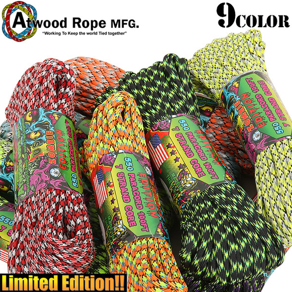 Atwood Rope Paracord | 550lb | 100ft | Zombie Edition 